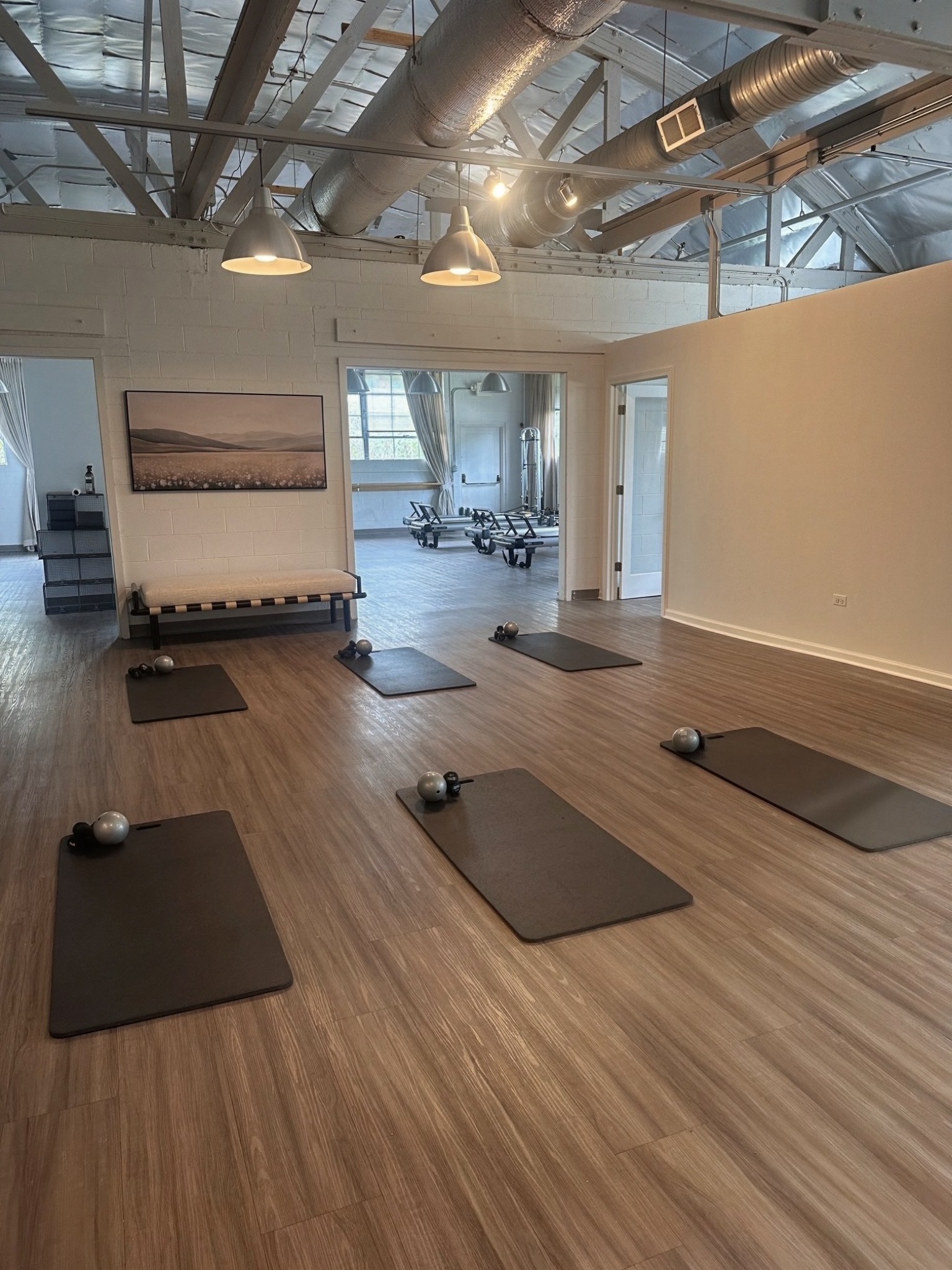 Group reformer Pilates class Transformotion Pilates Barrington Illinois