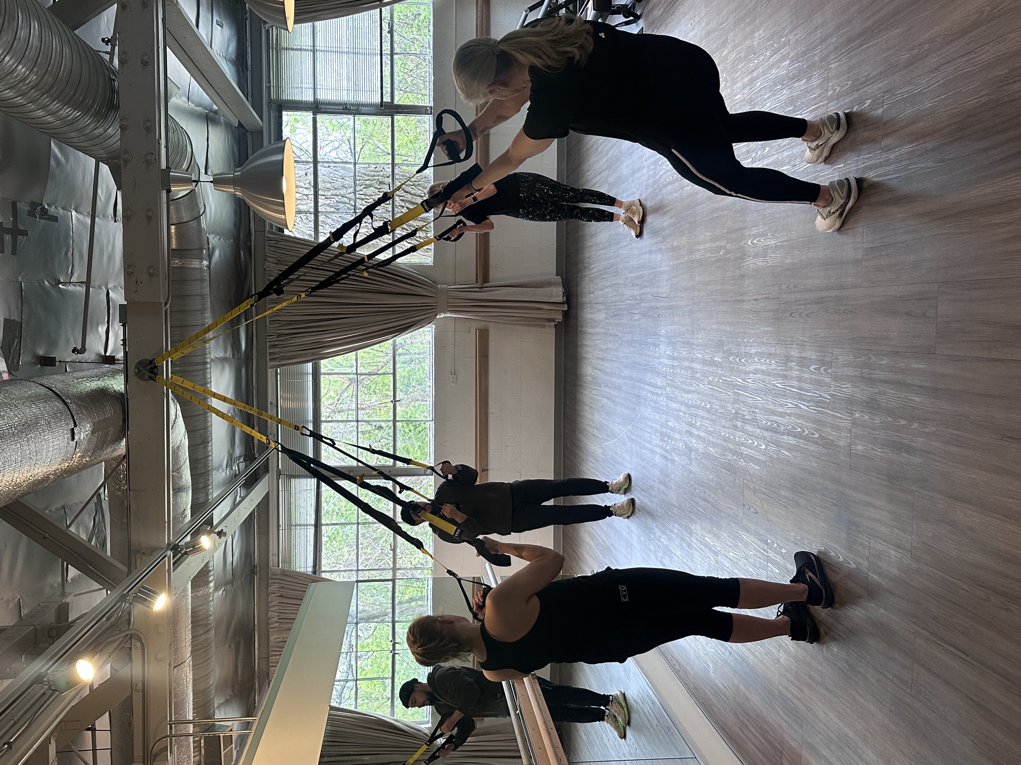 TRX group class at Transformotion Pilates Barrington Illinois